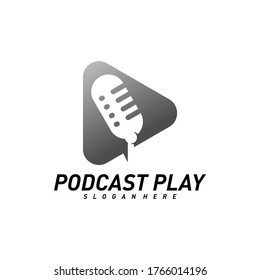 Podcast creative design logo vector concept. Play podcast logo template. Icon symbol