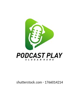 Podcast creative design logo vector concept. Play podcast logo template. Icon symbol