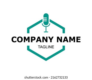 podcast creativo logo del logo del concepto simple pictograma.