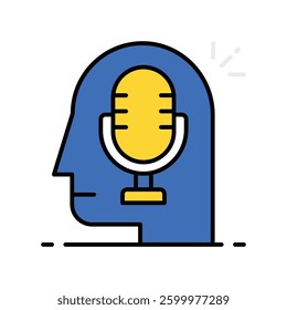 Podcast creativity vector filled outline icon. EPS 10 file