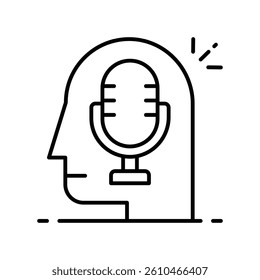 Podcast creativity vector outline icon. EPS 10 file