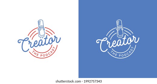 Concepto de diseño del logotipo de creadores de podcast