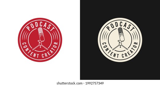 Podcast creators logo design concept