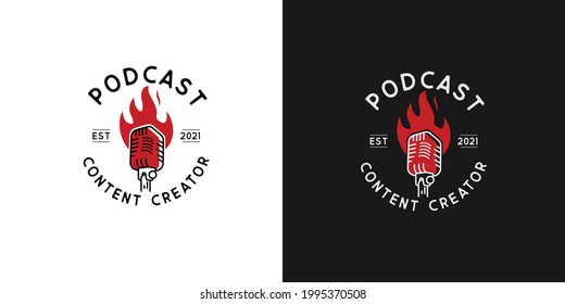 Podcast creators logo design concept