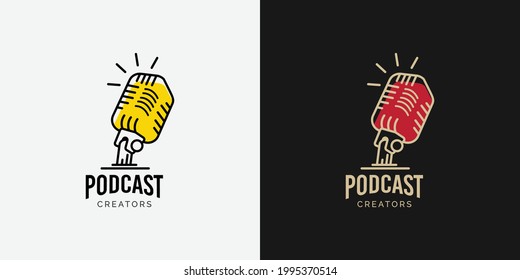 Podcast creators logo design concept