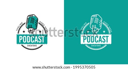 Podcast creators logo design concept