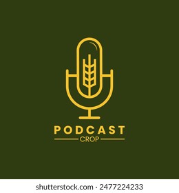 Podcast Zuschneiden Logo Design Vorlage. Weizen Podcast Icon Logo Design Element.