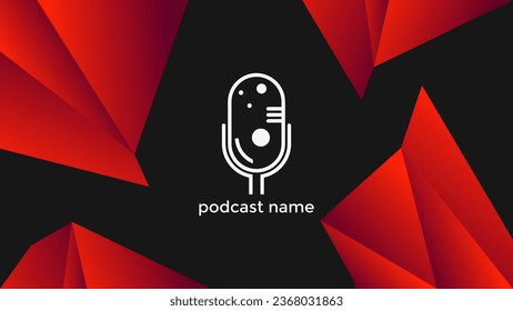 PODCAST DARK BACKGROUND COLORFUL WITH GRADIENT MESH COLOR SIMPLE TEMPLATE DESIGN VECTOR. GOOD FOR COVER DESIGN, BANNER, WEB,SOCIAL MEDIA