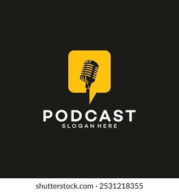 Podcast Design Icon logo vector template illustration