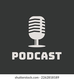 Podcast design inspiration. Flat vector illustration, icon, logo design, symbol,template on dark background
