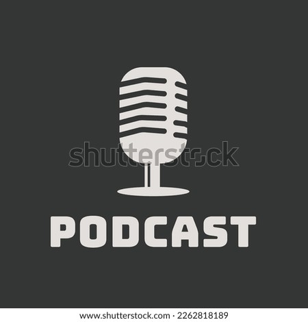 Podcast design inspiration. Flat vector illustration, icon, logo design, symbol,template on dark background