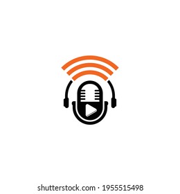 podcast design logo vector template