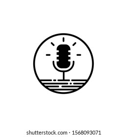 podcast and digital water logo design inspiration, podcast logo vector