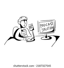 
podcast to discuss a topic, vector illustration
