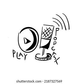 
podcast to discuss a topic, vector illustration

