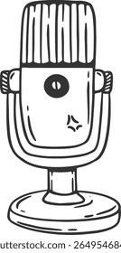Elemento Doodle Do Podcast. Isolado no fundo branco. Esboço vetorial