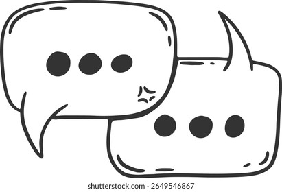 Podcast Doodle Element. Isolated on White Background. Vector Sketch