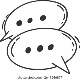 Podcast Doodle Element. Isolated on White Background. Vector Sketch