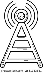 Podcast Doodle Symbol. Flat Vector Illustration on White Background
