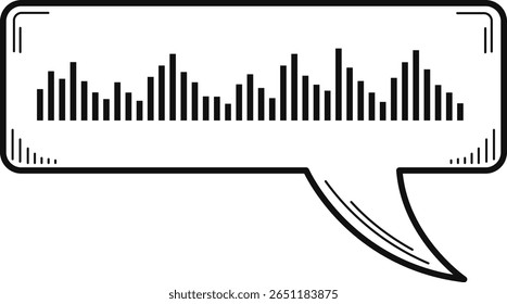 Podcast Doodle Symbol. Flat Vector Illustration on White Background