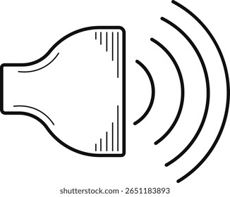 Podcast Doodle Symbol. Flat Vector Illustration on White Background