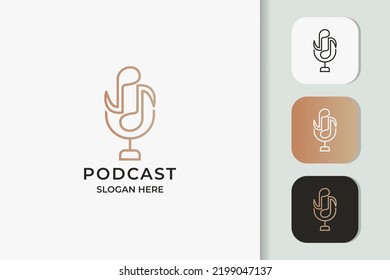 Podcast Double Tone Combination Logo Design