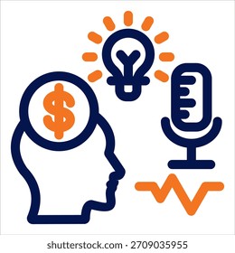 Ícone Duotônico do Podcast. Ilustração de vetor simples no plano de fundo branco