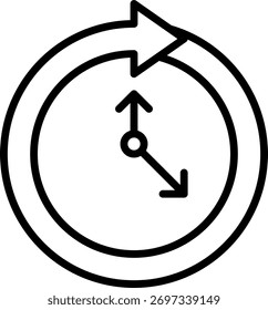 Podcast duration vector design in modern style, time tracking and episode length concept, audio control illustration. Line Icon