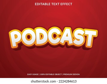 podcast editable text effect template with abstract background use for business logo and brand