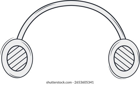Podcast Element with Doodle Design Style. Isolated on White Background.