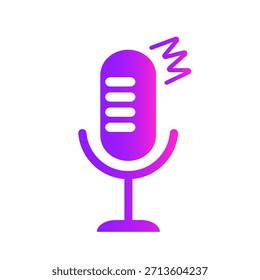 Podcast element. Studio microphone. Concept webinar, online training, radio show or audio blog. 