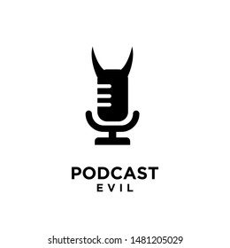 podcast evil logo icon designs vector