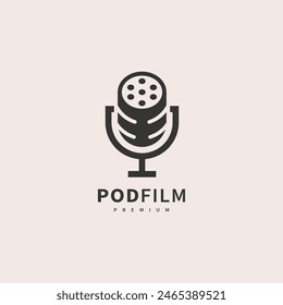 podcast film icon logo design illustration 