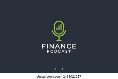 podcast finance logo design vector silhouette illustration