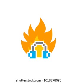 Podcast Fire Logo Icon Design
