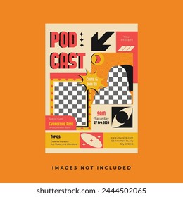 Podcast Flyer Template Design Post.