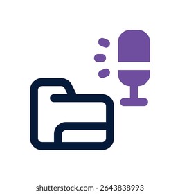 podcast folder duotone icon. Sleek and modern vector icon for websites, mobile apps, marketing materials, and corporate design. Fully scalable and ready to use.