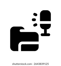 ícone de glifo da pasta de podcast. Ícone vetorial forte e sólido para sites, interfaces móveis, apresentações e marca visual. Alta qualidade e fácil de editar.