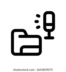 podcast folder line icon. Clean and minimalist vector icon for websites, mobile apps, presentations, and logos. Fully scalable and customizable for any project.