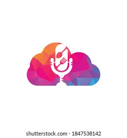 Podcast food cloud shape concept logo icon designs vector. Food Podcast for sign, mascot or other.	