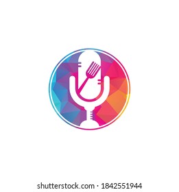 Podcast food logo icon designs vector. Food Podcast for sign, mascot or other.