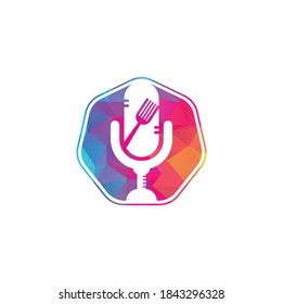 Podcast food logo icon designs vector. Food Podcast for sign, mascot or other.