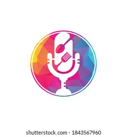 Podcast food logo icon designs vector. Food Podcast for sign, mascot or other.