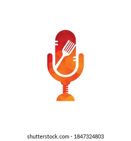 Podcast food logo icon designs vector. Food Podcast for sign, mascot or other.