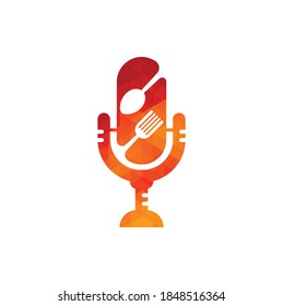 Podcast food logo icon designs vector. Food Podcast for sign, mascot or other.