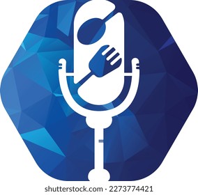 Podcast food logo icon designs vector. Food Podcast for sign, mascot or other.