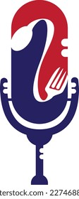 Podcast food logo icon designs vector. Food Podcast for sign, mascot or other.