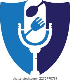 Podcast food logo icon designs vector. Food Podcast for sign, mascot or other.