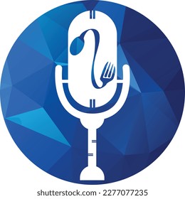 Podcast food logo icon designs vector. Food Podcast for sign, mascot or other.