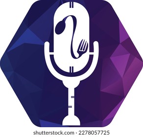 Podcast food logo icon designs vector. Food Podcast for sign, mascot or other.